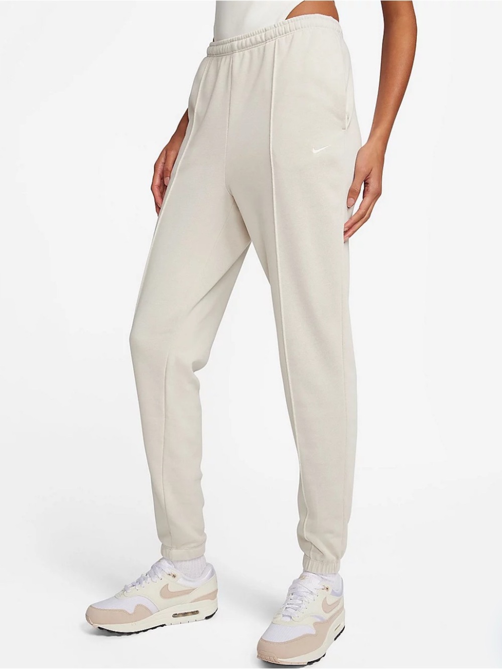 Nike Women's NSW NK Chill FT HR Sweatpants Size S Cream